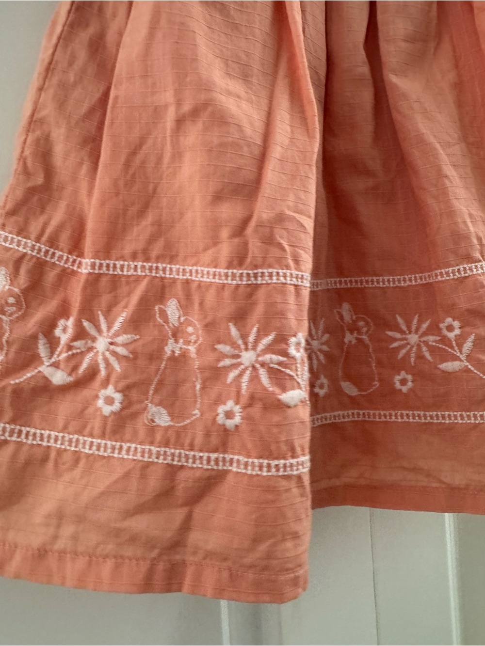 Peter Rabbit M&S Coral Ruffle Embroidered Dress - Picture 4 of 4